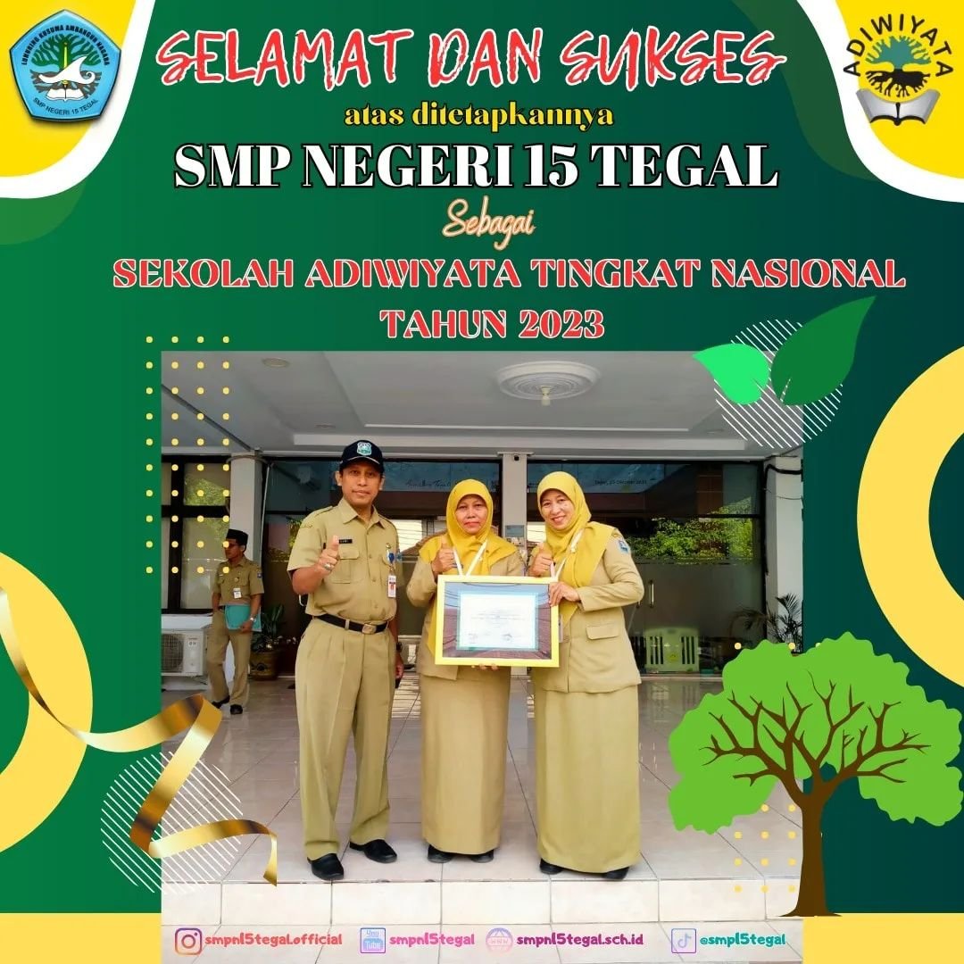 SMPN 15 Tegal Sabet Penghargaan Adiwiyata Nasional