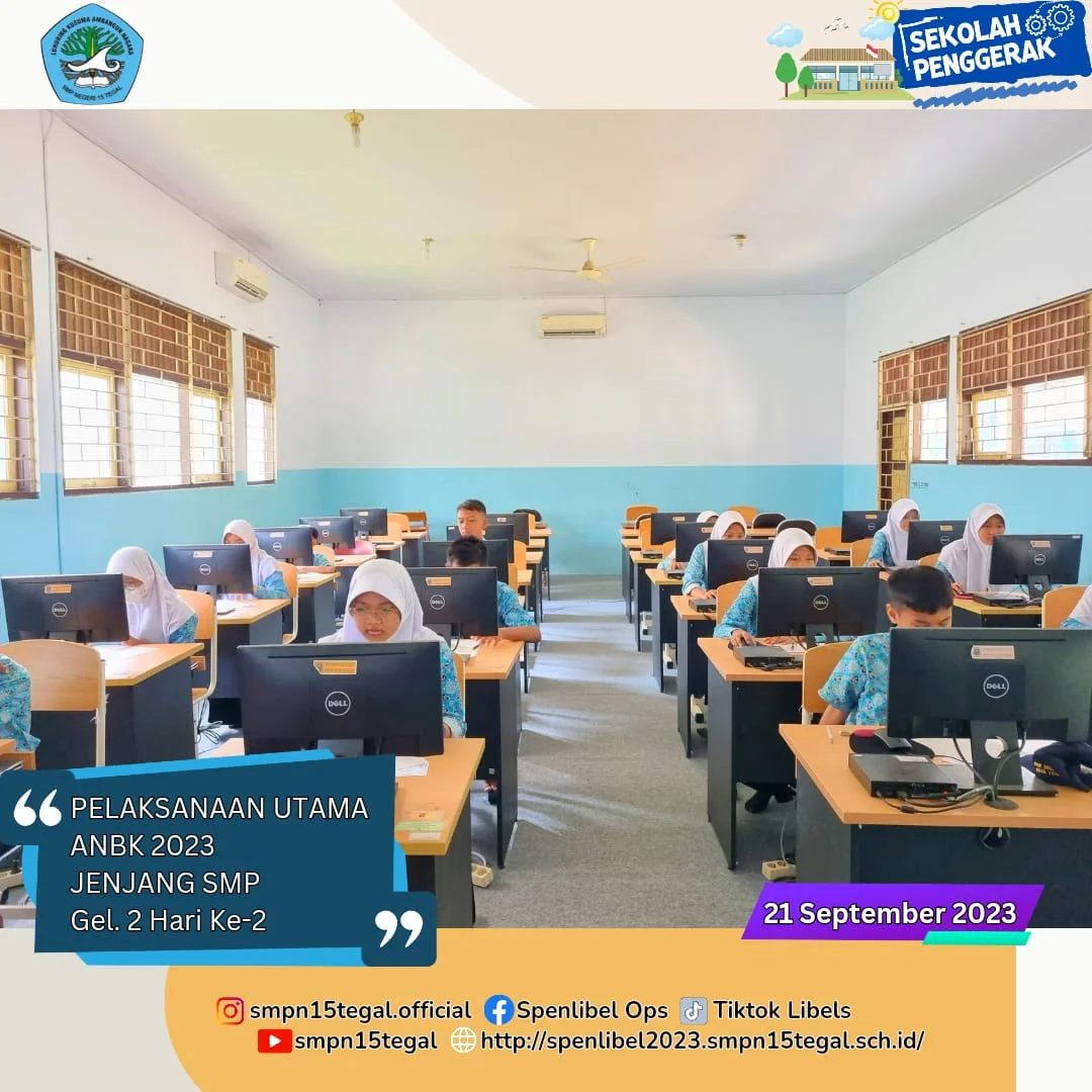 SMP N 15 Tegal Melaksanakan ANBK dengan lancar