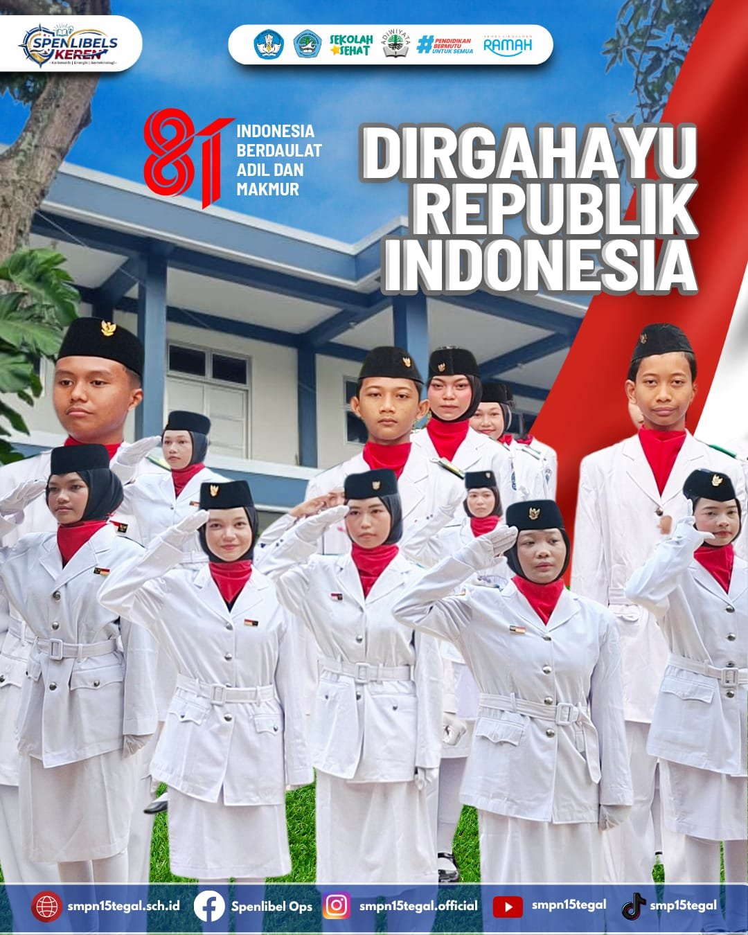 Peringatan HUT RI ke-81 di SMP N 15 Tegal