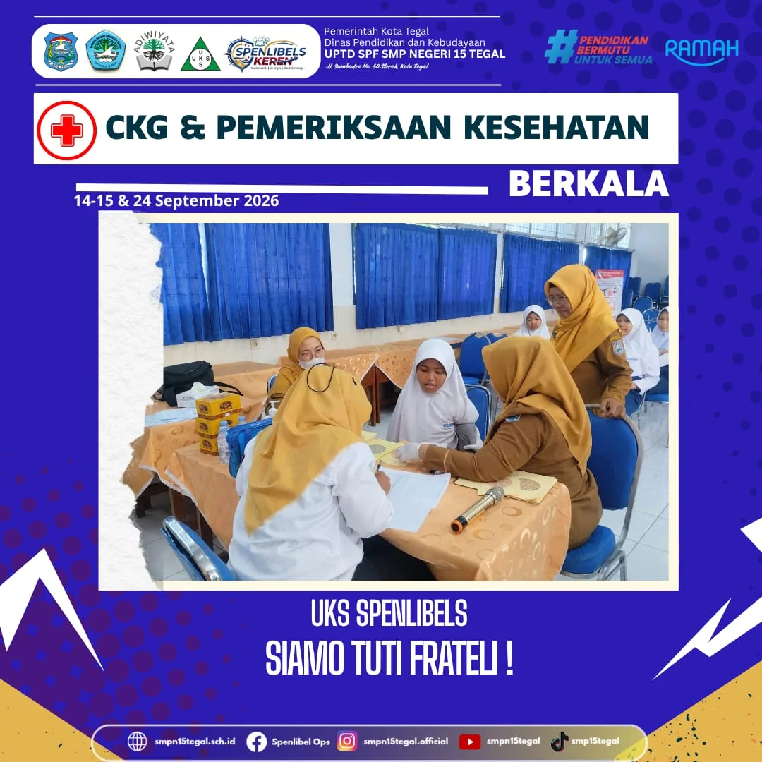 SMPN 15 Tegal Gandeng Puskesmas Slerok Gelar Cek Kesehatan Gratis dan Pemeriksaan Berkala