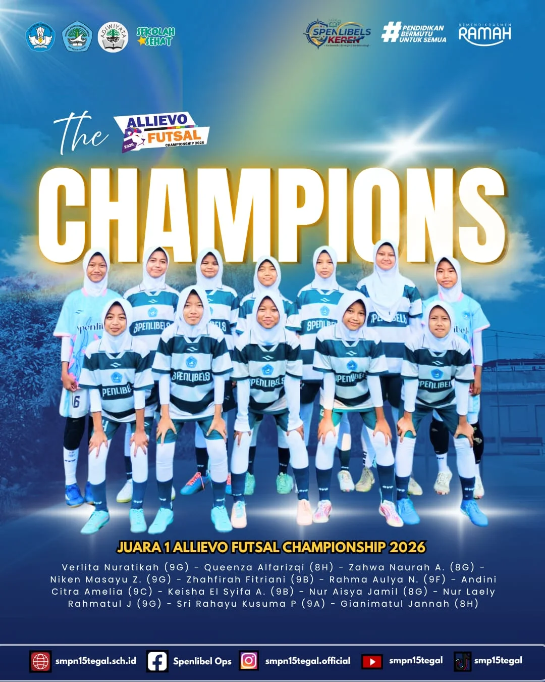 Tim Futsal Putri Spenlibels Sabet Gelar Juara 1 Allievo Futsal Championship 2026